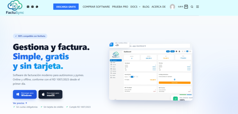 Nueva web de FactuSync: el software de facturación para autónomos, más claro que nunca