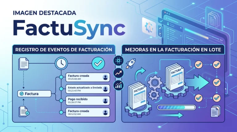 FactuSync v5.3.6: registro de eventos, facturación por lotes mejorada, IRPF corregido y más comodidad en el día a día